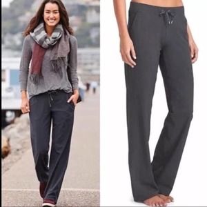 Athleta Midtown Drawstring Trouser Pants Black Sz 0 Mid Rise